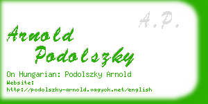 arnold podolszky business card